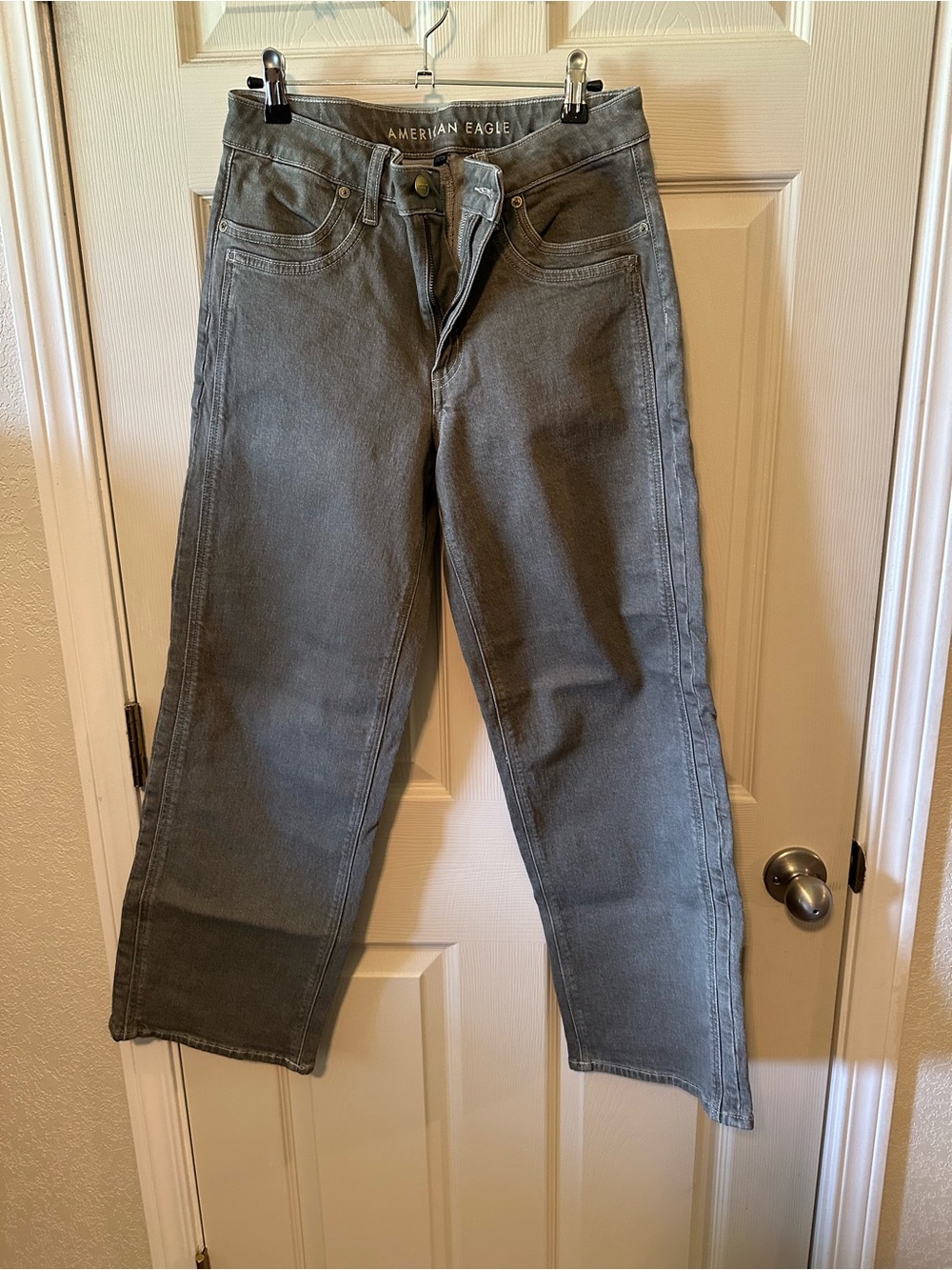 American Eagle Grayish Green Stovepipe Stretch Jeans